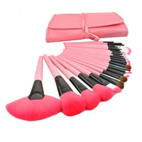 24 Makeup Brushes/Wood Color/Horse Hair Makeup Tools with Case